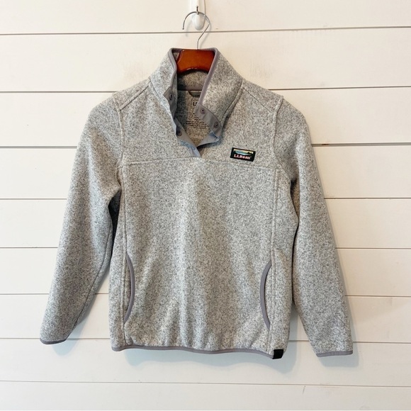 L.L Bean | Woman’s Half Button Gray Fleece Pullover Size XSP - Picture 1 of 9